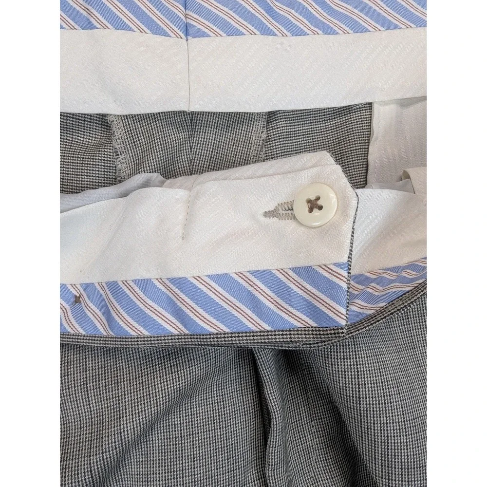 Lauren Ralph Lauren Pants Mens 38x32 Gray Wool Pleated Cuffed Dress Trousers LRL